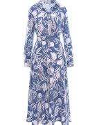 Couture de Marie Дълга рокля с принт - Лавандула/Бял