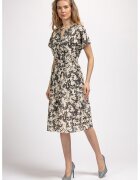 Couture de Marie Флорална рокля с джобове - Светло бежово