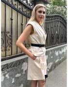 Couture de Marie Къс панталон с басти - Светло бежово