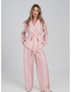 Couture de Marie Панталон с лен с басти - Пастелнорозов