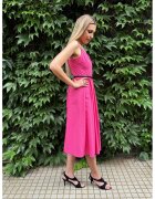 Couture de Marie Разкроена памучна рокля - Фуксия