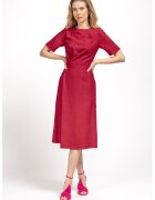 Couture de Marie Разкроена рокля - Червен