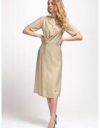 Couture de Marie Рокля Georgia с набран дизайн - Бежов