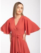Couture de Marie Рокля Jessa с ръкави тип пеперуда - Керемидено червено