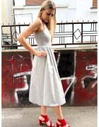 Couture de Marie Рокля с джобове встрани - Светло сив