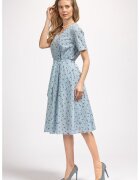 Couture de Marie Рокля с шпиц и джобове - Светлосин