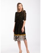Couture de Marie Рокля Shelly със среднодълги ръкави - Черен/Каки