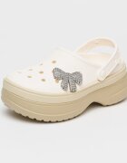 Crocs Джибиц с дизайн на панделка с декоративни камъни Сребрист