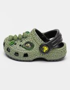 Crocs Крокс с дизайн на динозавър Черен/Електриково Зелено