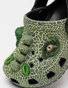 Crocs Крокс с дизайн на динозавър Черен/Електриково Зелено