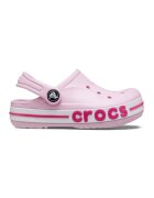 Crocs Крокс с отворена пета и релефно лого на подметката - Бял/Пастелнорозов