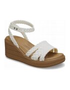 Crocs Сандали On Koturnie Women - Brooklyn Woven Ankle Strap 209994 Wedge - White - Бял