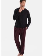 DAGI Пижама с деколте Henley - Бордо/Черен