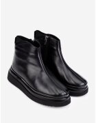 Dasha Черни дамски боти от естествена кожа с цип
