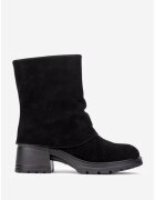 Dasha Suede Chunky Heeled Short Boots