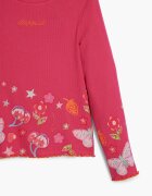 DESIGUAL Блуза с памук с овално деколте Розово