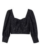 DESIGUAL Дамска блуза Blus Don - черна - 100% полиестер - дълъг ръкав -