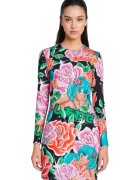DESIGUAL Дамска рокля мини - вталена - с дълъг ръкав - черна - полиамид/еластан