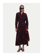 DESIGUAL Дамска рокля-риза червена - черна - от текстилен материал