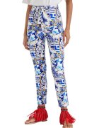 DESIGUAL Дамски панталони Stella - висока талия - принт - - памук|полиамид