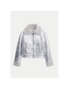DESIGUAL Дамско яке - 304477270 - Рециклиран полиестер - Сребристо
