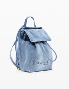 DESIGUAL Дънкова раница с лого Светлосин меланж