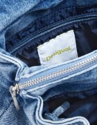 DESIGUAL Дънкова раница с лого Светлосин меланж
