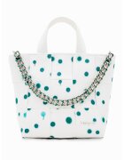 DESIGUAL Десенирана чанта за рамо New Splatter Valdivia - Бял/Светлосин