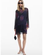 DESIGUAL Десенирана къса рокля - Черен