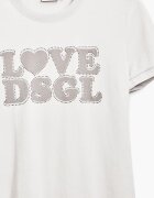 DESIGUAL Десенирана тениска с овално деколте Мръснобял