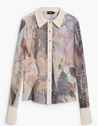 DESIGUAL Ефирна риза с принт - Бежов/Бледовиолетов