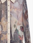 DESIGUAL Ефирна риза с принт - Бежов/Бледовиолетов