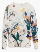 DESIGUAL Флорален суитшърт Бял/Тъмносин