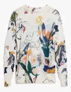 DESIGUAL Флорален суитшърт Бял/Тъмносин