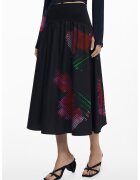DESIGUAL Флорална пола - Черен