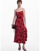 DESIGUAL Флорална рокля - Тъмночервен