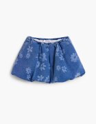 DESIGUAL Къса флорална риза Прашно синьо