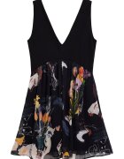 DESIGUAL Лятна рокля - черна - цип - 57% полиестер