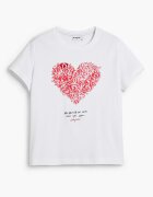 DESIGUAL Памучна тениска с принт Бял
