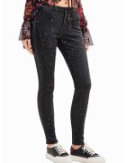 DESIGUAL Прилепнали дънки с петниста шарка