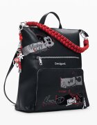 DESIGUAL Раница от еко кожа с детайли Mickey Mouse Черен