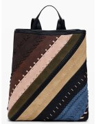 DESIGUAL Раница от еко кожа с контрасти - Кафяв/Тъмно
