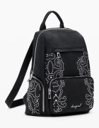 DESIGUAL Раница Poker Face Chester с нитове Черен