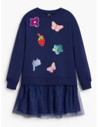DESIGUAL Разкроена рокля с дълги ръкави
