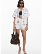 DESIGUAL Риза с къси ръкави и бродерия - Бял
