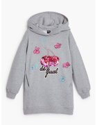 DESIGUAL Рокля с качулка и десен