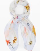 DESIGUAL Шал с графика Жълт/Мръснобял