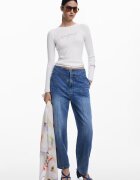 DESIGUAL Шал с графика Жълт/Мръснобял