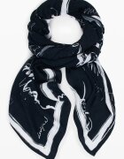 DESIGUAL Шал с надпис Черен