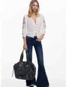 DESIGUAL Шпиц блуза с бродерии - Бял